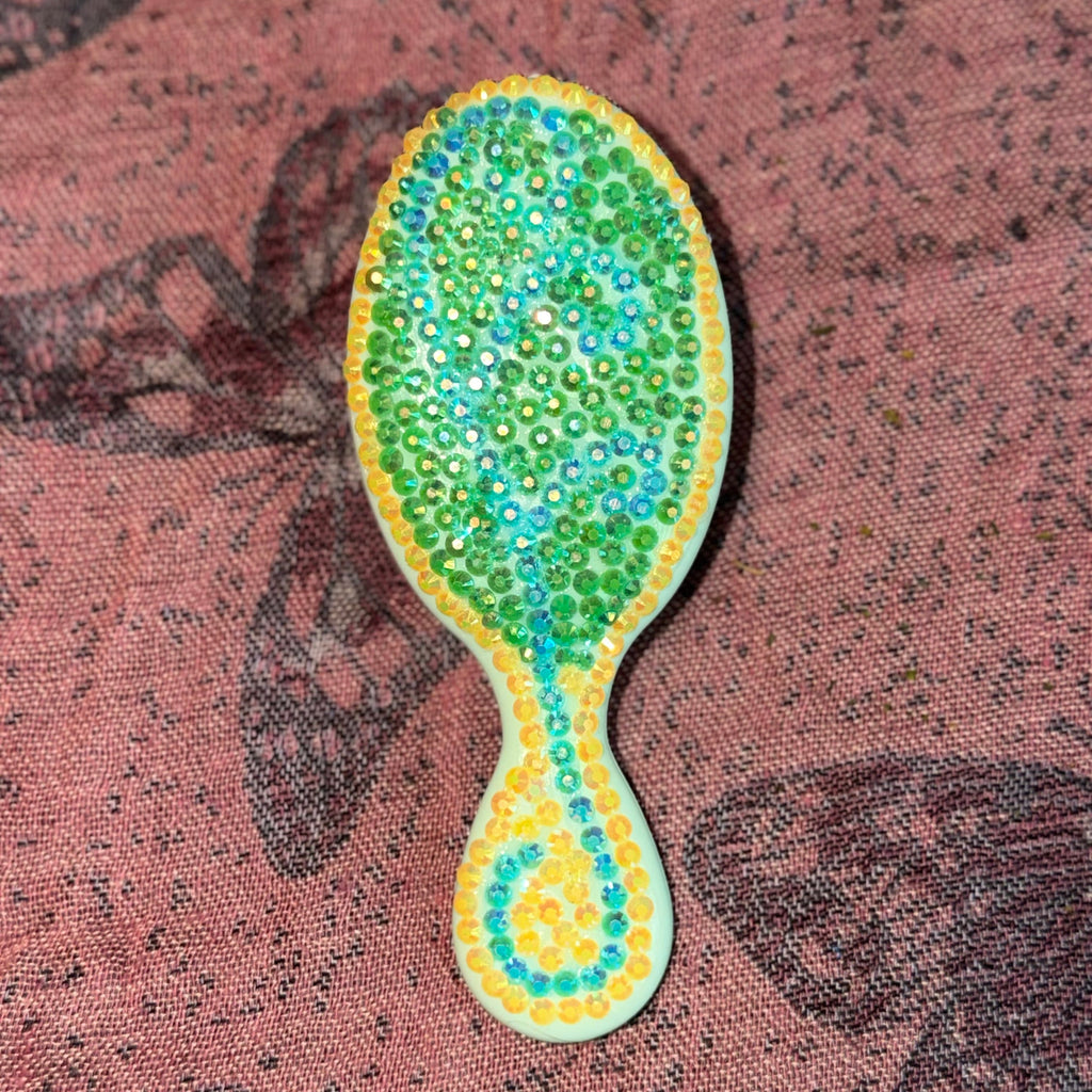 Pixie Glow Mini Brush - Green and yellow with a blue swirl💚💛 🩵